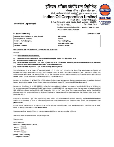 Thumbnail Indian Oil Quarterly Report 2023-q2