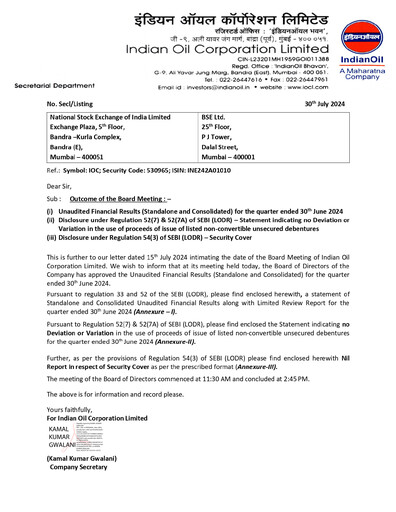 Thumbnail Indian Oil Quarterly Report 2024-q1