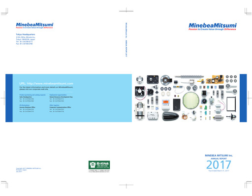 Thumbnail MinebeaMitsumi
 Annual Report 2017