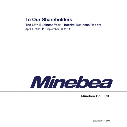 Thumbnail MinebeaMitsumi
 Half-year Report 2011-h1