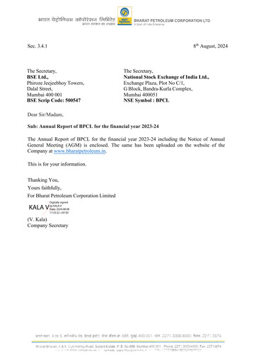 Thumbnail Bharat Petroleum
 Annual Report 2023-2024