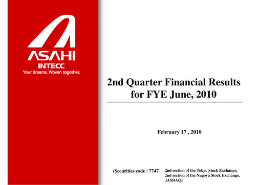 Thumbnail Asahi Intecc Quarterly Report 2010-q2