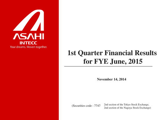 Thumbnail Asahi Intecc Quarterly Report 2015-q1