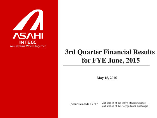 Thumbnail Asahi Intecc Quarterly Report 2015-q3