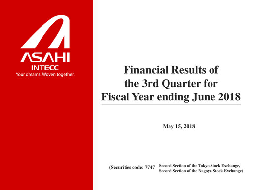 Thumbnail Asahi Intecc Quarterly Report 2018-q3
