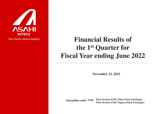 Thumbnail Asahi Intecc Quarterly Report 2022-q1