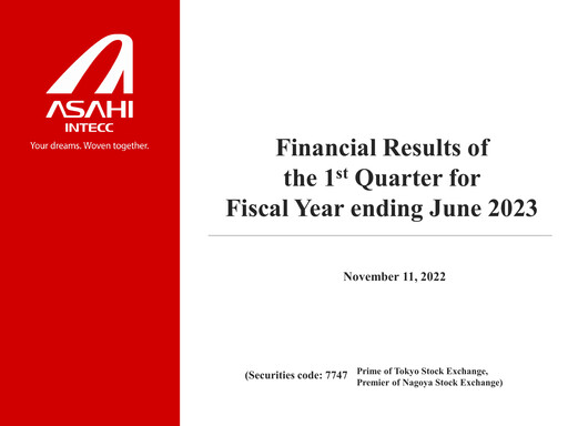 Thumbnail Asahi Intecc Quarterly Report 2023-q1