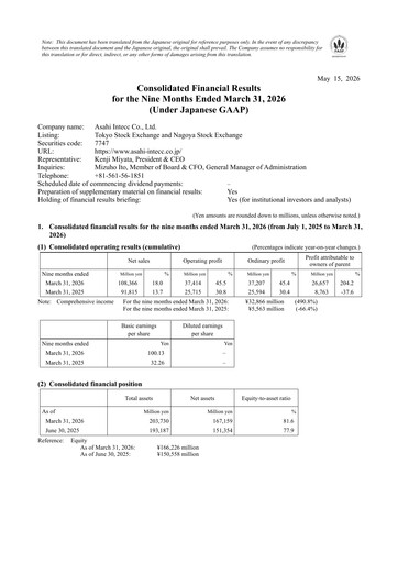 Thumbnail Asahi Intecc Quarterly Report 2026-q3
