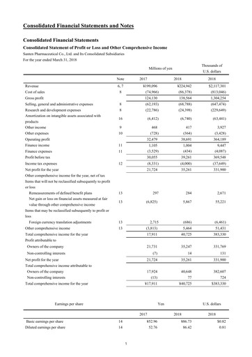 Thumbnail Santen Pharmaceutical
 Financial Statement fy2017