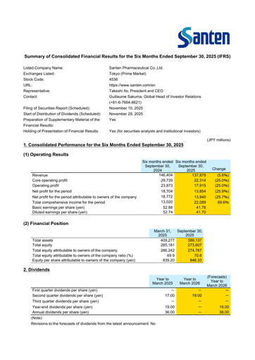 Thumbnail Santen Pharmaceutical
 Half-year Report 2026-h1