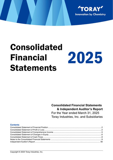 Thumbnail Toray Industries
 Financial Statement fy2025