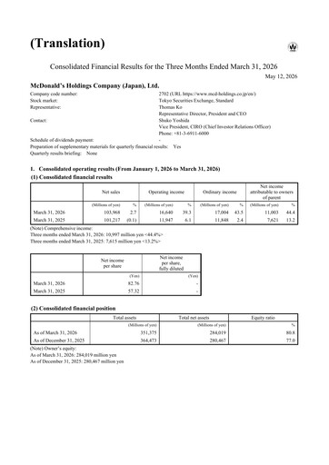 Thumbnail McDonald's Japan Quarterly Report 2026-q1