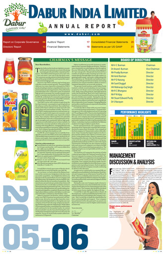 Thumbnail Dabur Annual Report 2005-2006
