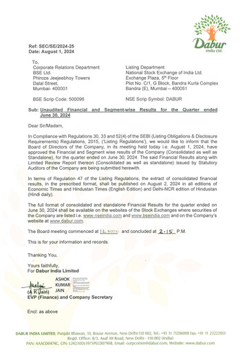 Thumbnail Dabur Quarterly Report 2024-q1