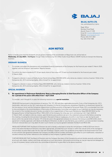 Thumbnail Bajaj Auto Annual Report 2019