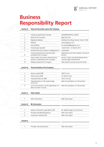 Thumbnail Bajaj Auto ESG Report 2014-2015