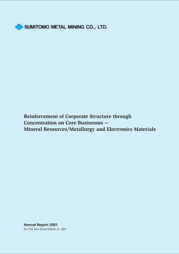 Thumbnail Sumitomo Metal Mining Annual Report 2001