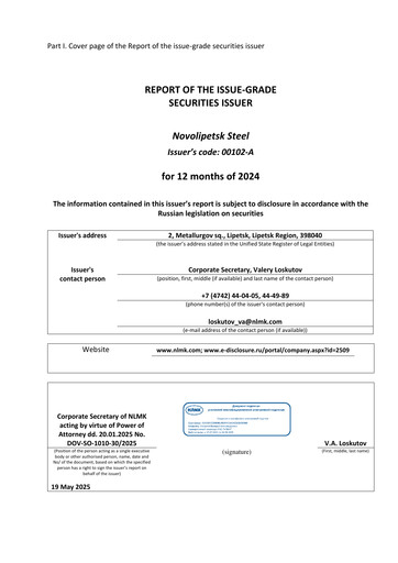 Thumbnail Novolipetsk Steel
 Financial Report 2024