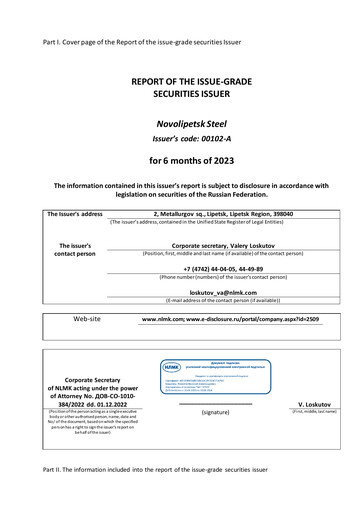 Vorschaubild Novolipetsk Steel
 Halbjahresbericht 2023-h1