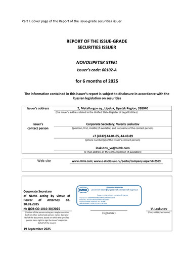 Thumbnail Novolipetsk Steel
 Half-year Report 2025-h1