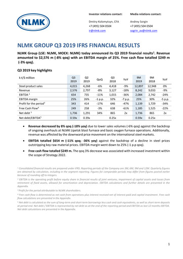 Thumbnail Novolipetsk Steel
 Quarterly Report 2019-q3