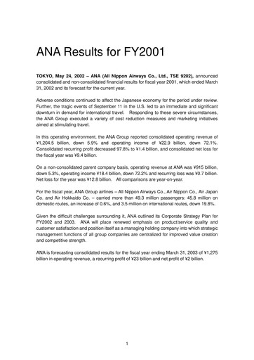Thumbnail ANA Holdings
 Financial Statement fy2001