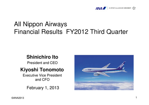 Thumbnail ANA Holdings
 Quarterly Report 2012-q3