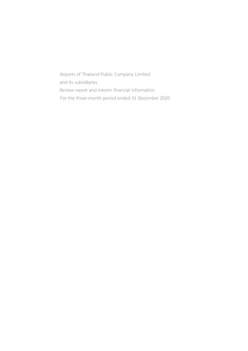 Miniature Airports of Thailand Rapport trimestriel 2021-q1