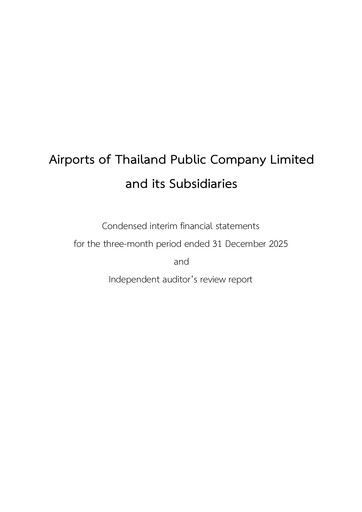 Thumbnail Airports of Thailand Quarterly Report 2026-q1