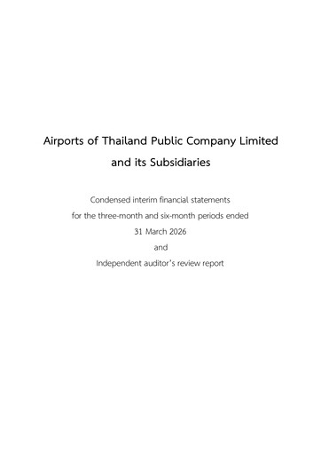 Thumbnail Airports of Thailand Quarterly Report 2026-q2
