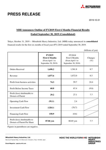 Miniature Mitsubishi Heavy Industries Rapport semestriel 2019-h1