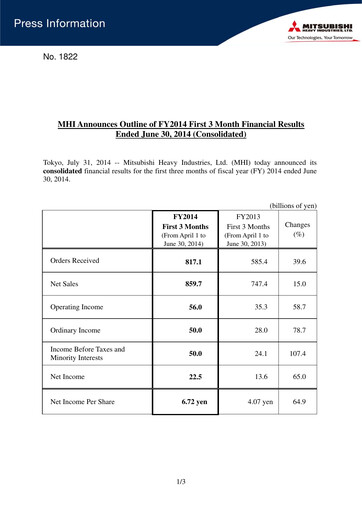 Miniature Mitsubishi Heavy Industries Rapport trimestriel 2014-q1