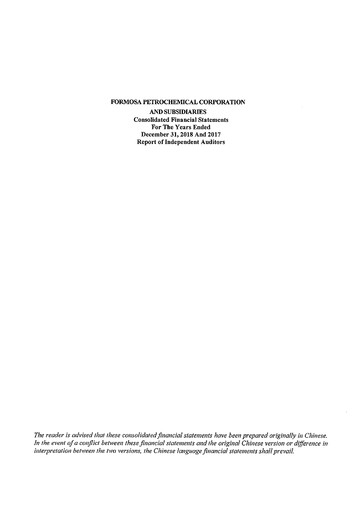 Miniature Formosa Petrochemical
 Bilan financier 2018