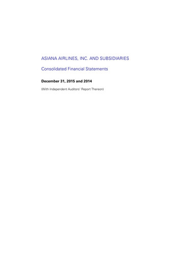 Thumbnail Asiana Airlines
 Financial Statement 2014-2015