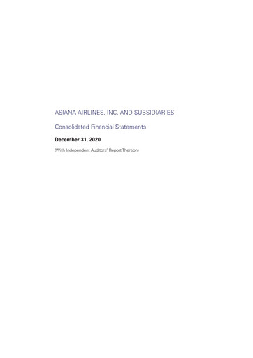 Thumbnail Asiana Airlines
 Financial Statement 2020