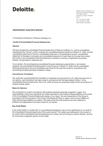 Thumbnail Resona Holdings
 Financial Statement fy2025
