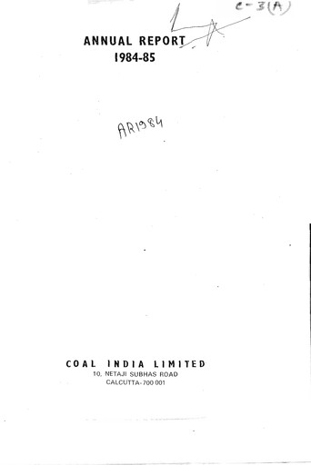 Thumbnail Coal India Annual Report 1984-1985