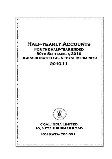 Thumbnail Coal India Half-year Report 2010-h1