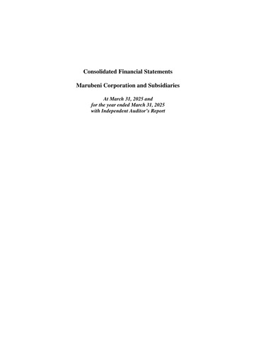 Thumbnail Marubeni
 Financial Statement fy2025