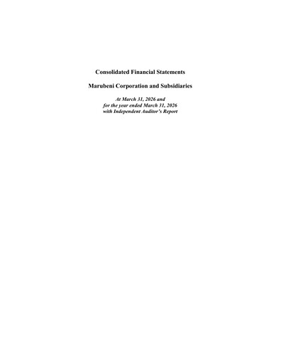 Miniature Marubeni
 Bilan financier fy2026