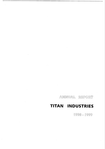 Thumbnail Titan Company Annual Report 1998-1999