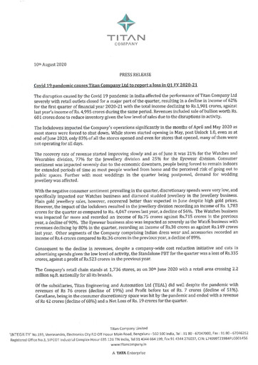 Thumbnail Titan Company Quarterly Report 2020-q1
