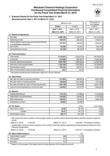 Thumbnail Mitsubishi Chemical Holdings
 Financial Report 2011
