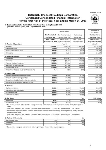 Thumbnail Mitsubishi Chemical Holdings
 Half-year Report 2006-h1