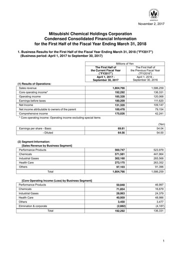 Thumbnail Mitsubishi Chemical Holdings
 Half-year Report 2017-h1