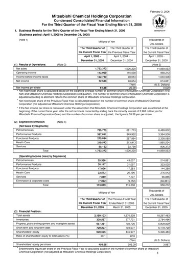 Thumbnail Mitsubishi Chemical Holdings
 Quarterly Report 2005-q3