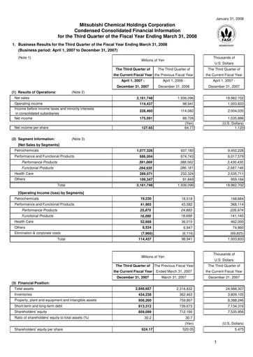 Thumbnail Mitsubishi Chemical Holdings
 Quarterly Report 2007-q3
