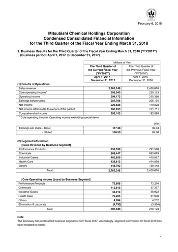 Thumbnail Mitsubishi Chemical Holdings
 Quarterly Report 2017-q3