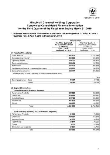 Thumbnail Mitsubishi Chemical Holdings
 Quarterly Report 2018-q3