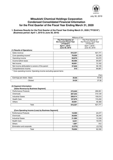 Thumbnail Mitsubishi Chemical Holdings
 Quarterly Report 2019-q1